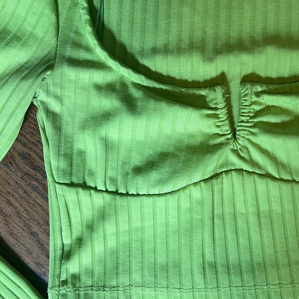 Zara cropped neon long sleeve